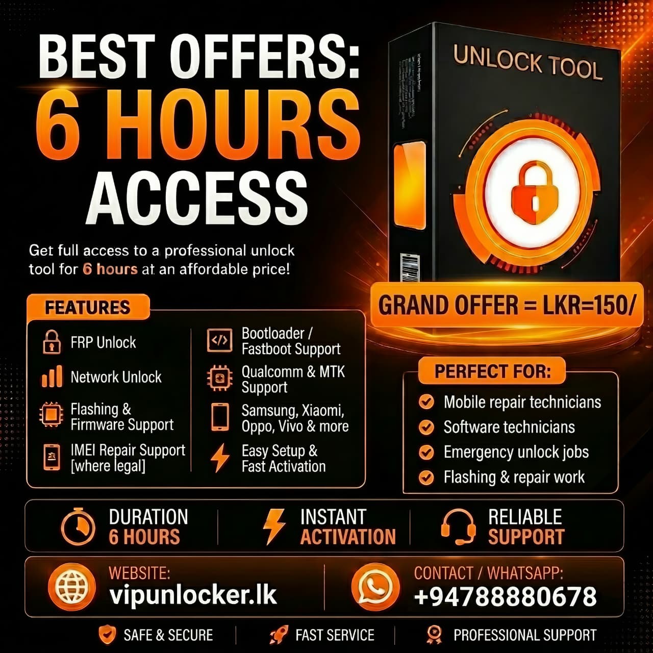 Unlocker Tool Rent [6 Hours] best offers ⚡